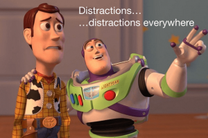 Buzz and Woody about distraction that means 